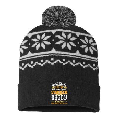 Funny Rugby Design USA-Made Snowflake Beanie