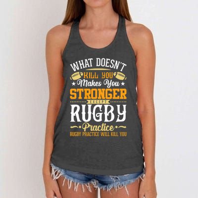 Funny Rugby Design Women's Knotted Racerback Tank