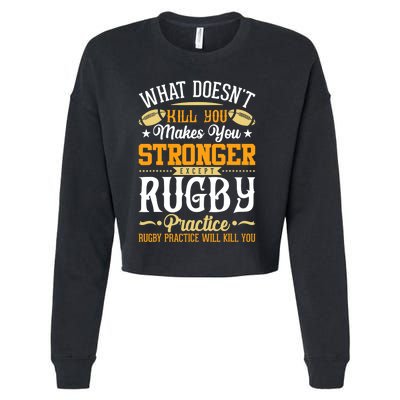 Funny Rugby Design Cropped Pullover Crew