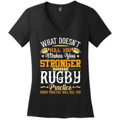 Funny Rugby Design Women's V-Neck T-Shirt