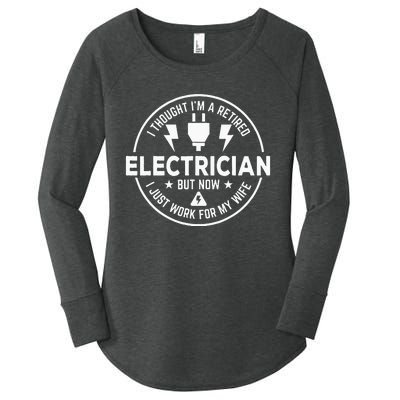 Funny Retired Electrician Gift Electrical Women's Perfect Tri Tunic Long Sleeve Shirt