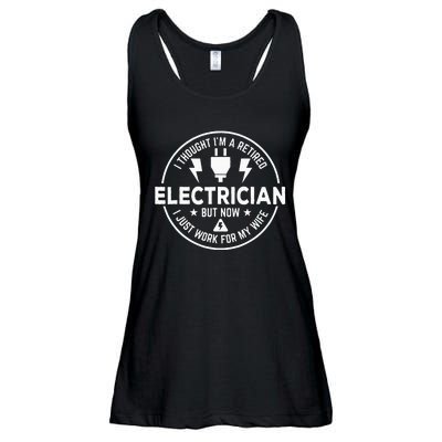 Funny Retired Electrician Gift Electrical Ladies Essential Flowy Tank