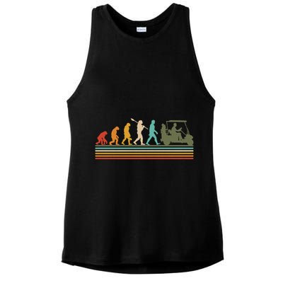 Funny Retro Evolution Of A Golfer Ladies PosiCharge Tri-Blend Wicking Tank