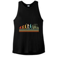 Funny Retro Evolution Of A Golfer Ladies PosiCharge Tri-Blend Wicking Tank