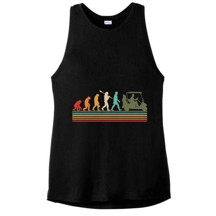 Funny Retro Evolution Of A Golfer Ladies PosiCharge Tri-Blend Wicking Tank
