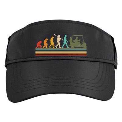 Funny Retro Evolution Of A Golfer Adult Drive Performance Visor