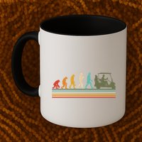 Funny Retro Evolution Of A Golfer Mug