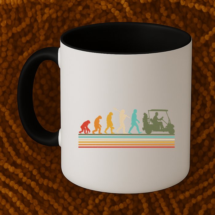 Funny Retro Evolution Of A Golfer Mug