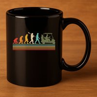 Funny Retro Evolution Of A Golfer 11oz C Handle Ceramic Mug
