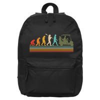 Funny Retro Evolution Of A Golfer 16 in Basic Backpack