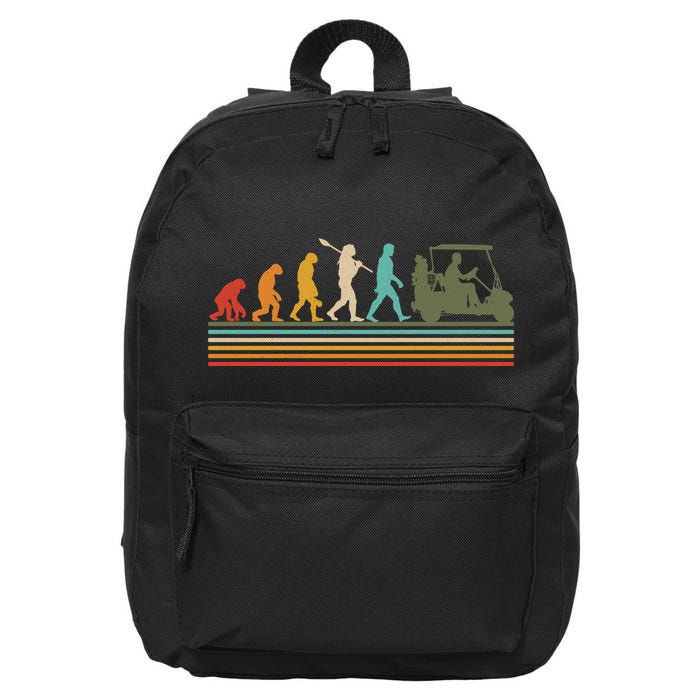 Funny Retro Evolution Of A Golfer 16 in Basic Backpack