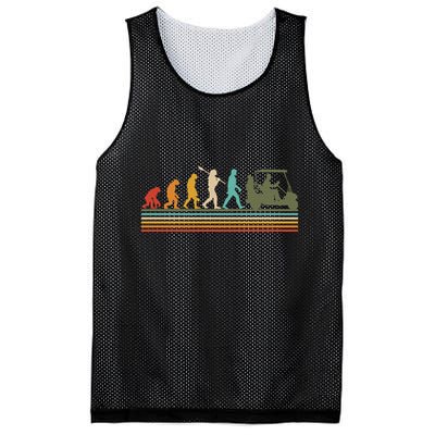 Funny Retro Evolution Of A Golfer Mesh Reversible Basketball Jersey Tank