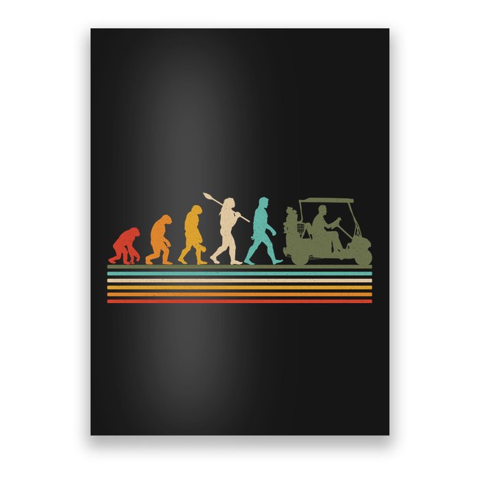 Funny Retro Evolution Of A Golfer Poster