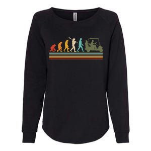 Funny Retro Evolution Of A Golfer Womens California Wash Sweatshirt