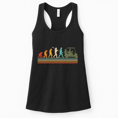 Funny Retro Evolution Of A Golfer Womens Tank Top
