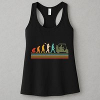 Funny Retro Evolution Of A Golfer Womens Tank Top