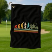 Funny Retro Evolution Of A Golfer Golf Towel