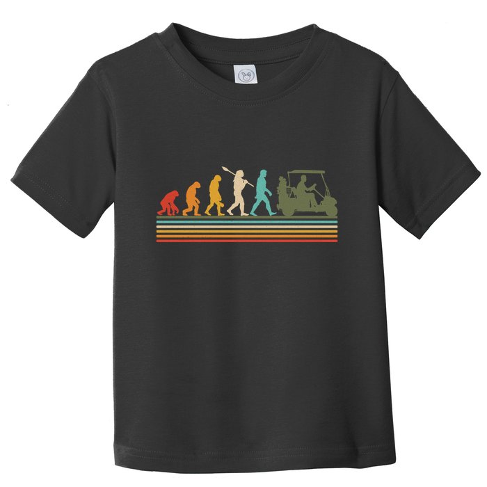 Funny Retro Evolution Of A Golfer Toddler T-Shirt