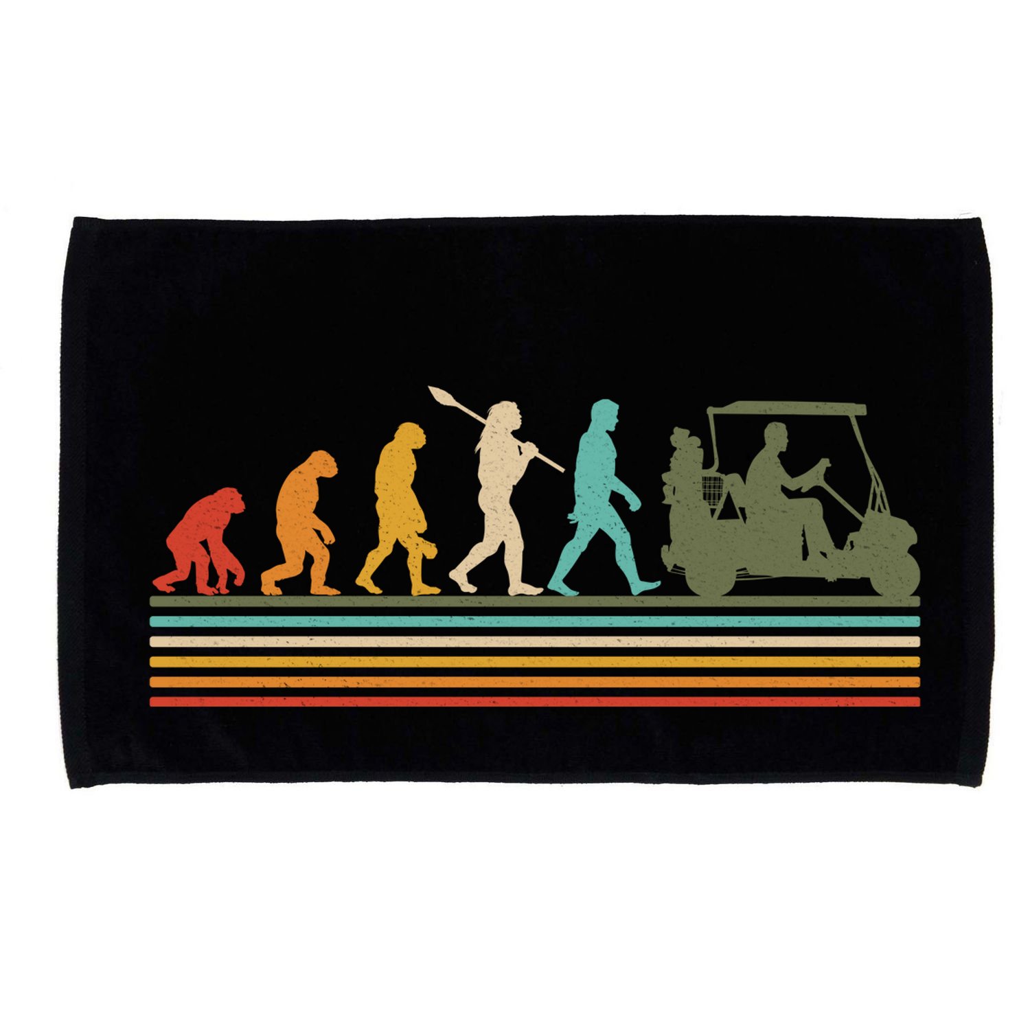 Funny Retro Evolution Of A Golfer Microfiber Hand Towel