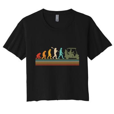 Funny Retro Evolution Of A Golfer Crop Top