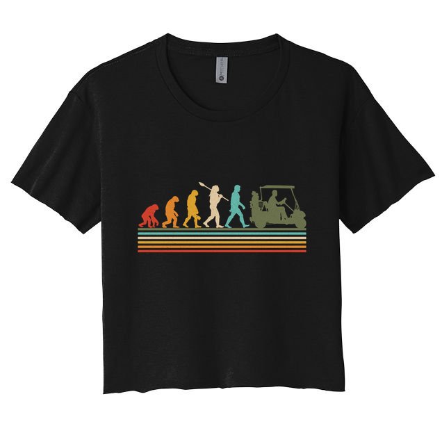 Funny Retro Evolution Of A Golfer Crop Top
