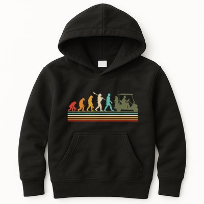 Funny Retro Evolution Of A Golfer Kids Hoodie