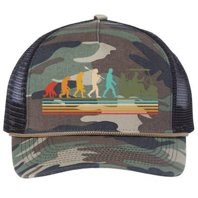 Funny Retro Evolution Of A Golfer Retro Rope Trucker Hat Cap