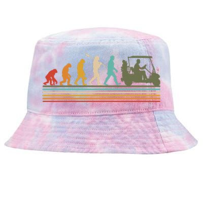 Funny Retro Evolution Of A Golfer Tie-Dyed Bucket Hat