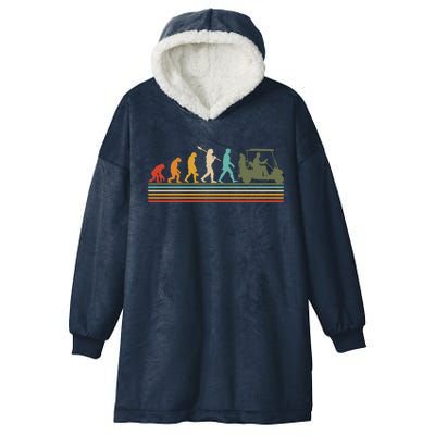 Funny Retro Evolution Of A Golfer Hooded Wearable Blanket