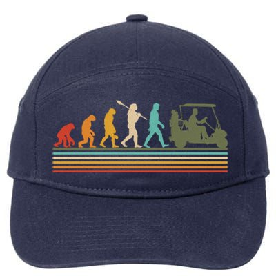 Funny Retro Evolution Of A Golfer 7-Panel Snapback Hat