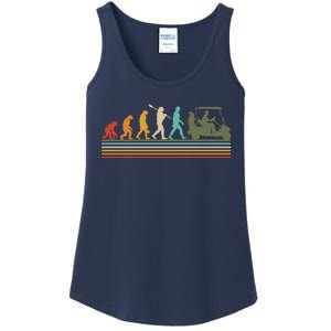 Funny Retro Evolution Of A Golfer Ladies Essential Tank