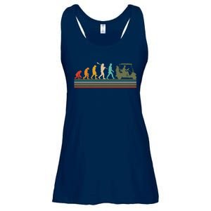 Funny Retro Evolution Of A Golfer Ladies Essential Flowy Tank