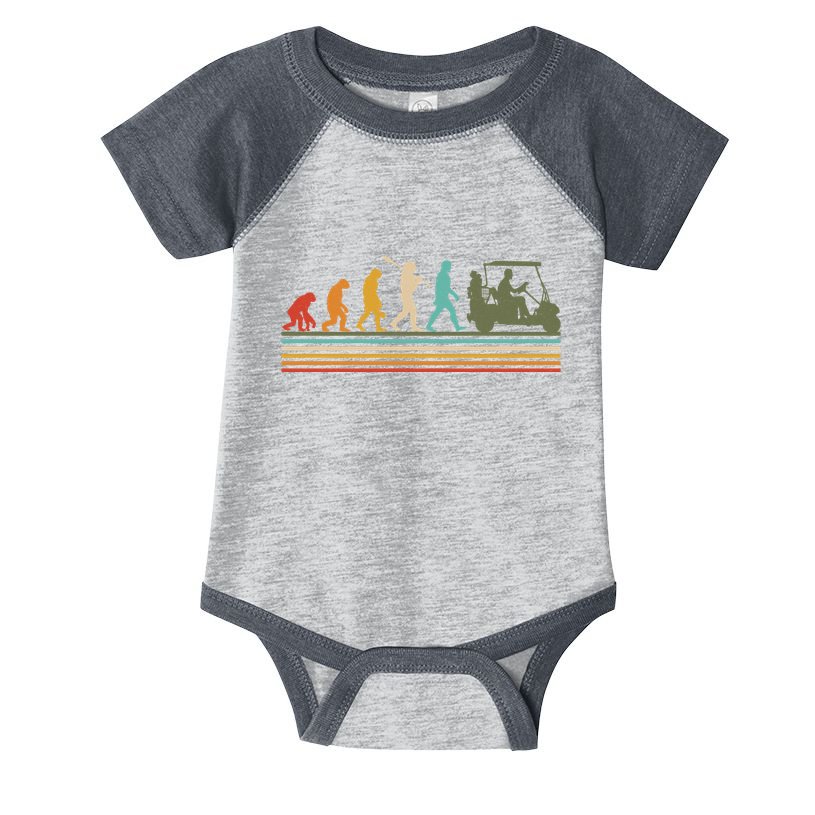 Funny Retro Evolution Of A Golfer Infant Baby Jersey Bodysuit