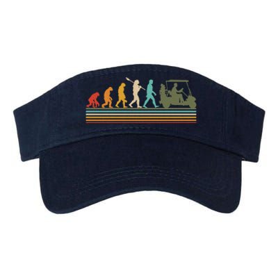 Funny Retro Evolution Of A Golfer Valucap Bio-Washed Visor