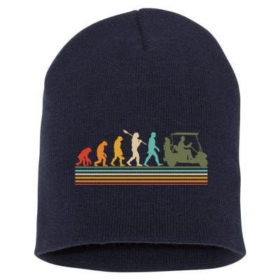 Funny Retro Evolution Of A Golfer Short Acrylic Beanie