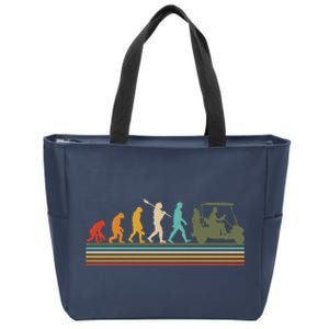 Funny Retro Evolution Of A Golfer Zip Tote Bag