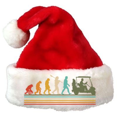 Funny Retro Evolution Of A Golfer Premium Christmas Santa Hat