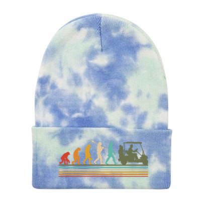 Funny Retro Evolution Of A Golfer Tie Dye 12in Knit Beanie