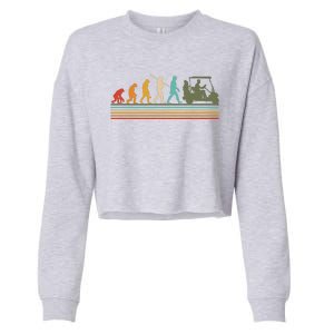 Funny Retro Evolution Of A Golfer Cropped Pullover Crew