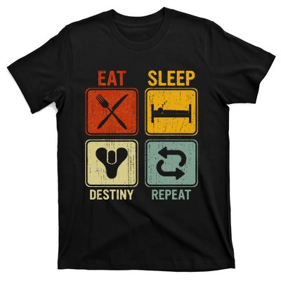 Funny Retro Eat Sleep Destiny Repeat T-Shirt