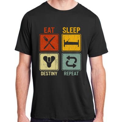 Funny Retro Eat Sleep Destiny Repeat Adult ChromaSoft Performance T-Shirt