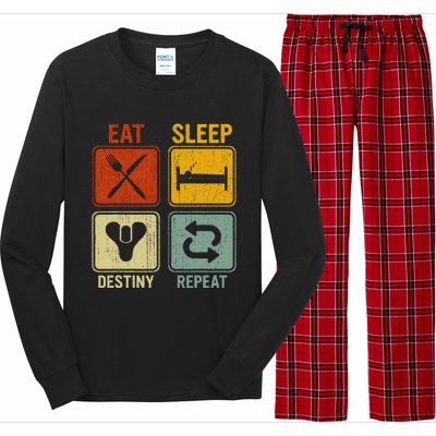 Funny Retro Eat Sleep Destiny Repeat Long Sleeve Pajama Set