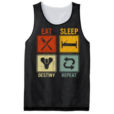 Funny Retro Eat Sleep Destiny Repeat Mesh Reversible Basketball Jersey Tank