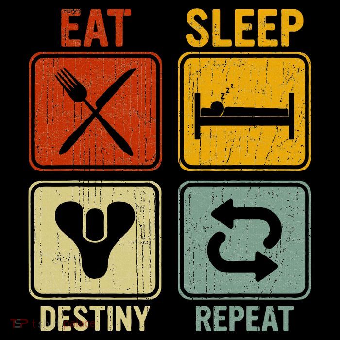 Funny Retro Eat Sleep Destiny Repeat Mousepad