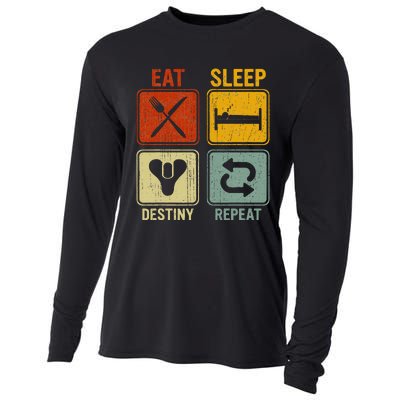 Funny Retro Eat Sleep Destiny Repeat Cooling Performance Long Sleeve Crew