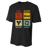 Funny Retro Eat Sleep Destiny Repeat Performance Sprint T-Shirt