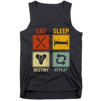 Funny Retro Eat Sleep Destiny Repeat Tank Top