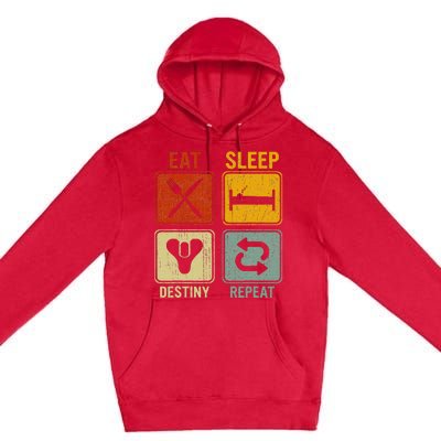 Funny Retro Eat Sleep Destiny Repeat Premium Pullover Hoodie