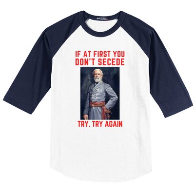 Funny Robert E. Lee Secede Civil War Secession Baseball Sleeve Shirt