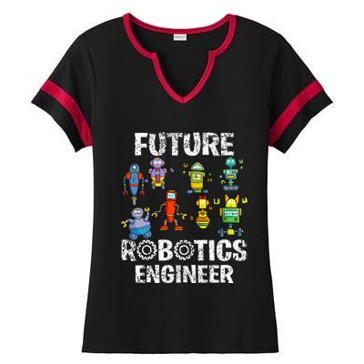 Future Robotics Engineer Funny Robot Engineering Ladies Halftime Notch Neck Tee